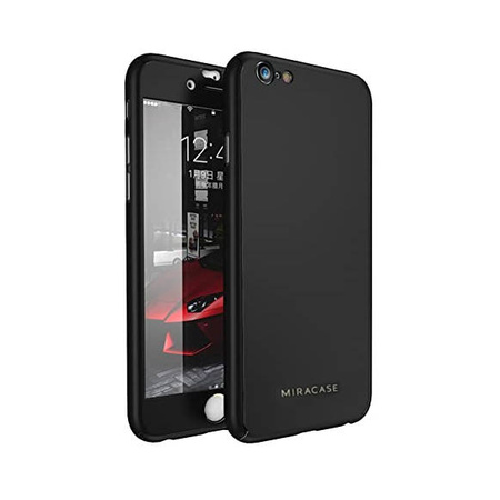 Apple iPhone 6/ 6s case + Miracase Full Protection 360 tempered glass - black