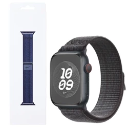 Strap for Apple Watch 42/ 44/ 45/ 49 Ultra/ Ultra 2 Nike Sport Loop - Black/ Blue (Black/ Blue)