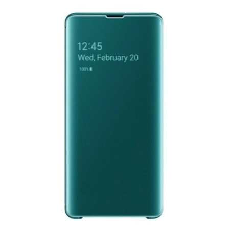 Etui na telefon Samsung Galaxy S10 Plus Clear View Cover - zielone [OUTLET]