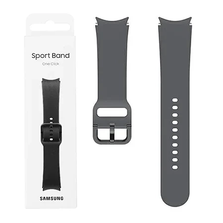 Silicone strap for Samsung Galaxy Watch 4/ 4 Classic/ 5/ 5 Pro/ 6/ 6 Classic Sport Band One Click 20 mm M/L - Graphite (Graphite)