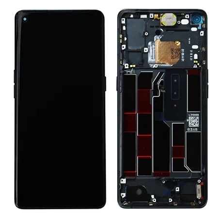 Original LCD display with bezel for Oppo Reno 4 Pro 5G - black