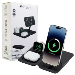 Ładowarka bezprzewodowa składana Nimble 3w1 Fold Wireless 15W - czarna