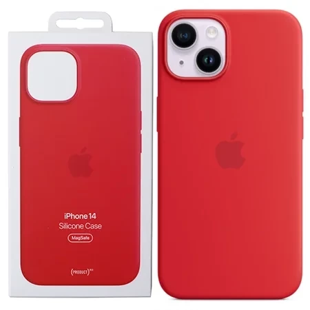 Apple iPhone 14 Silicone Case MagSafe - Red (Red)