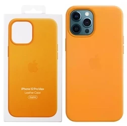 Apple iPhone 12 Pro Max Leather Case MagSafe - Bright Orange (California Poppy)