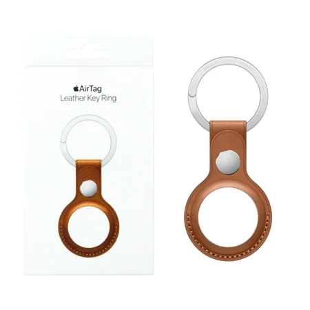 Apple AirTag Leather Key Ring - brown (Saddle Brown)