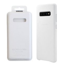 Leather case for Samsung Galaxy S10 Plus Leather Cover - white