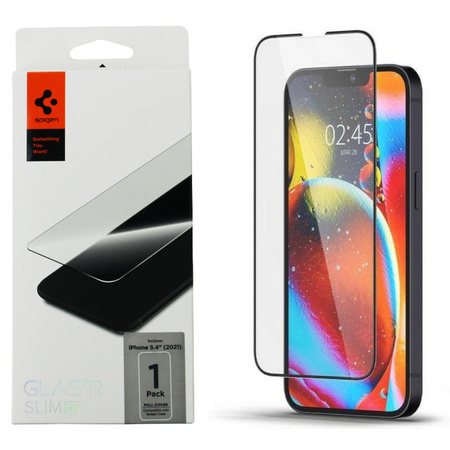 Apple iPhone 13 mini full display tempered glass Spigen Glas.TR Slim HD AGL03404 - black