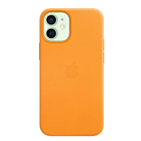 Apple iPhone 12 mini leather case Leather Case MagSafe MHK63ZM/A - bright orange (California Poppy)