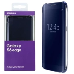 Samsung Galaxy S6 edge Clear View Cover phone case - dark blue