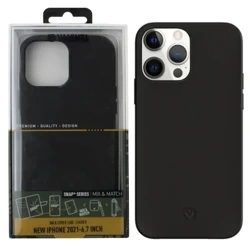 Case for Apple iPhone 13 Pro Max Valenta Vegan Leather - black