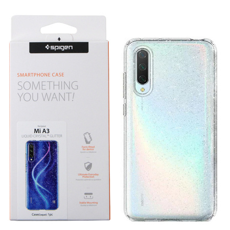 Xiaomi Mi A3 silicone case Spigen Liquid Crystal Glitter S51CS26399 - transparent with glitter