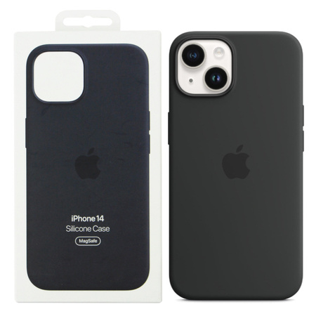 Silicone case for Apple iPhone 14 MagSafe - black (Midnight)