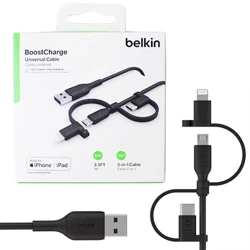Belkin Boost Charge 1m Universal Lightning/ Micro/ USB-C cable - black