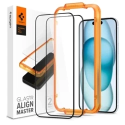 Szkło hartowane na Apple iPhone 15 Spigen Glas.TR ALIGN MASTER  - czarne (2 sztuki)