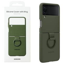 Samsung Galaxy Z Flip4 Silicone Phone Case with Ring - khaki