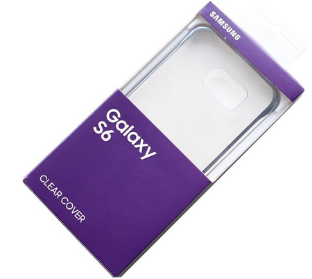 Samsung Galaxy S6 Clear Cover phone case - transparent with navy blue frame