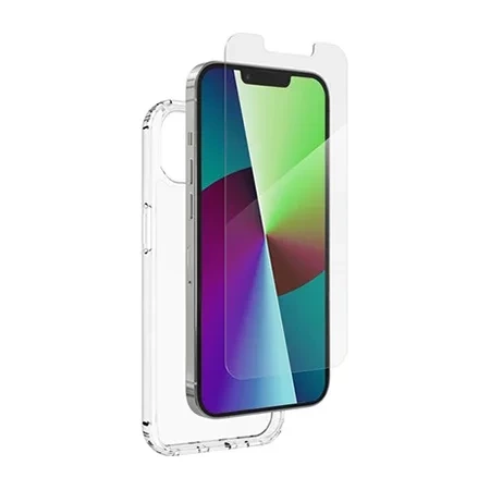 Silicone case + tempered glass ZAGG Defence Bundle Pack for Apple iPhone 13 - transparent