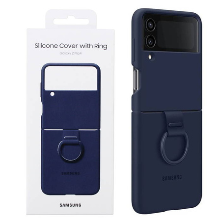 Samsung Galaxy Z Flip4 case Silicone Cover with Ring EF-PF721TNEGWW - navy blue