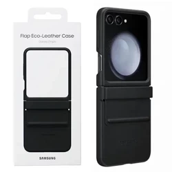 Samsung Galaxy Z Flip5 Flap Eco-Leather Phone Case - black