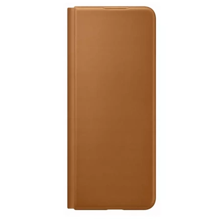 Etui Samsung Leather Flip Cover do Galaxy Z Fold3 5G - brązowe (Camel)