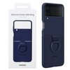 Samsung Galaxy Z Flip4 case Silicone Cover with Ring EF-PF721TNEGWW - navy blue