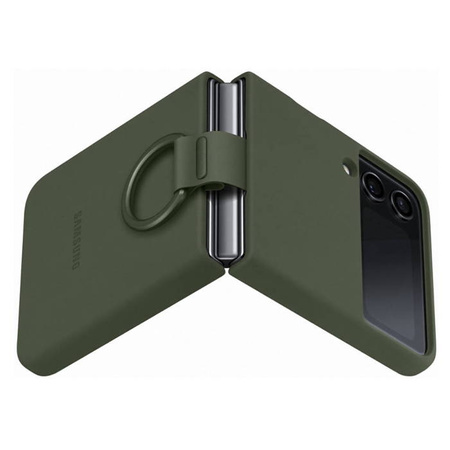 Samsung Galaxy Z Flip4 Silicone Phone Case with Ring - khaki