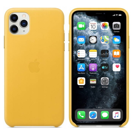 Apple iPhone 11 Pro Max Leather Case MX0A2ZM/A - yellow (Meyer Lemon)