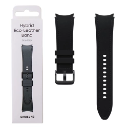 Strap for Samsung Galaxy Watch 4/ 4 Classic/ 5/ 5 Pro/ 6/ 6 Classic Hybrid Eco-Leather 20 mm M/L - black