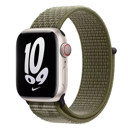 Apple Watch 42/ 44/ 45/ 49 Ultra Nike Sport Loop Strap - Green (Sequoia/Pure Platinum)