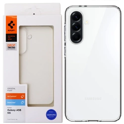 Spigen Crystal Flex silicone case for Samsung Galaxy A56 5G phone - transparent
