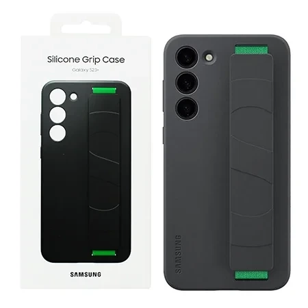 Etui z paskiem na telefon Samsung Galaxy S23 Plus Silicone Grip Case - czarne