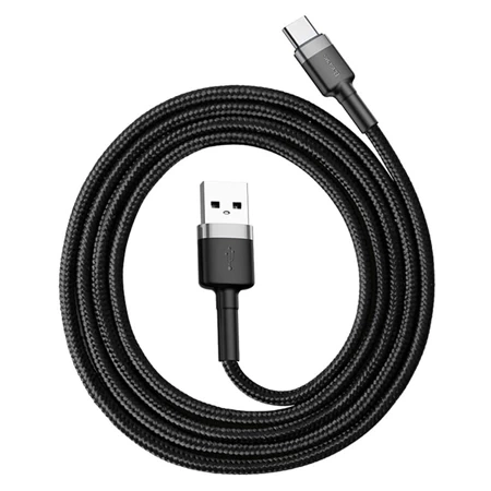 USB-A to USB-C Baseus Cafule 3A cable - black-gray 1 m 