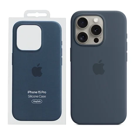 Apple iPhone 15 Pro Silicone Case MagSafe - Navy Blue (Storm Blue)