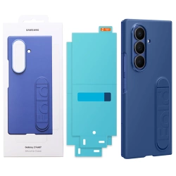 Etui z folią ochronną na telefon Samsung Galaxy Z Fold7 Silicone Case - niebieskie