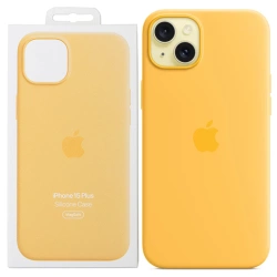 Silikonowe etui Apple iPhone 15 Plus Silicone Case MagSafe - promienny żółty (Sunshine)