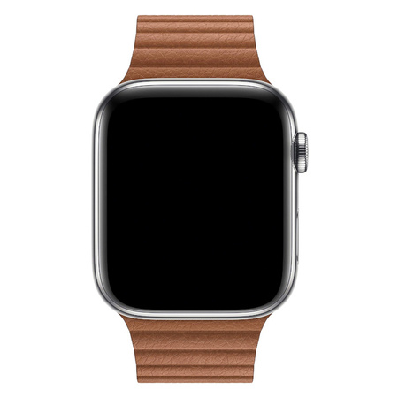 Apple Watch 1/ 2/ 3/ 4/ 5/ 6/ 7 Series 42/ 44/ 45mm Leather Loop strap size M MXAF2ZM/A - brown (Saddle Brown)