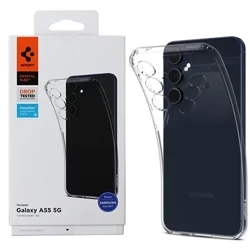 Spigen Crystal Flex silicone case for Samsung Galaxy A55 5G phone - transparent