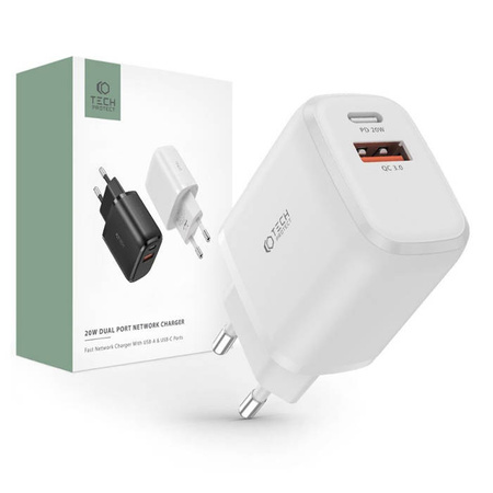 Tech-Protect ładowarka sieciowa USB-C USB-A - 3A 20W