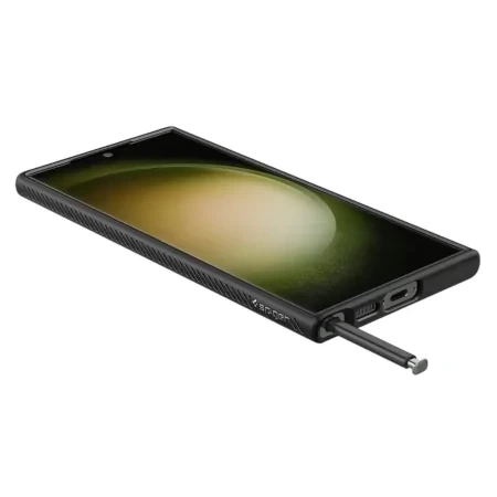 Etui na Samsung Galaxy S23 Ultra Spigen Liquid Air silikonowe - czarne (Matte Black)