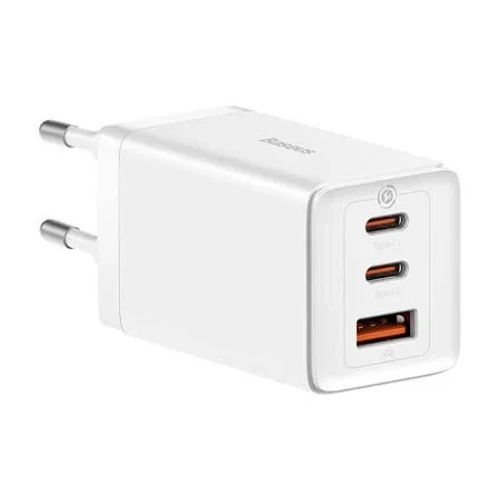 USB-A + 2x USB-C Baseus GaN5 Pro Fast Charger 65W - white