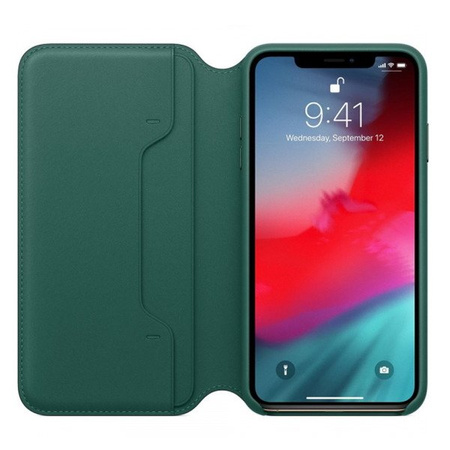 Apple iPhone XS Max Leather Folio Case - Green (Forest Green)