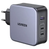 Ładowarka sieciowa GaN USB-A + 2x USB-C Ugreen Nexode 140W - szara