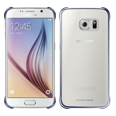 Samsung Galaxy S6 Clear Cover phone case - transparent with navy blue frame