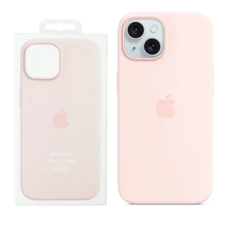 Apple iPhone 15 Silicone Case MagSafe - Pink (Light Pink)