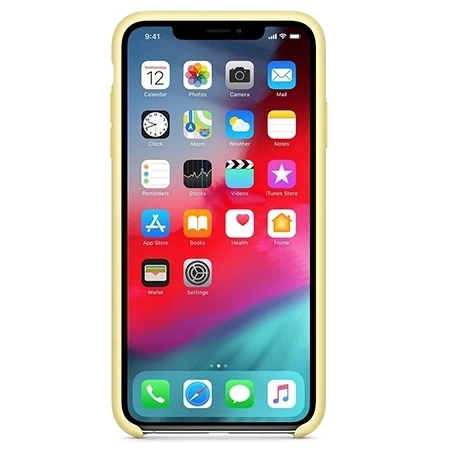 Silikonowe etui Apple iPhone XS Max Silicone Case - żółte (Mellow Yellow)