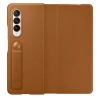 Etui Samsung Leather Flip Cover do Galaxy Z Fold3 5G - brązowe (Camel)