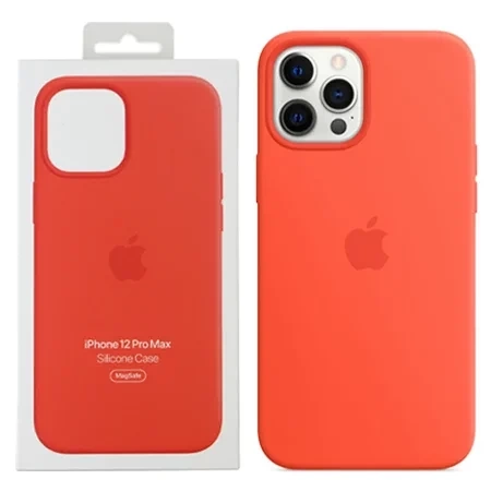 Apple iPhone 12 Pro Max Silicone Case MagSafe - Orange (Electric Orange)