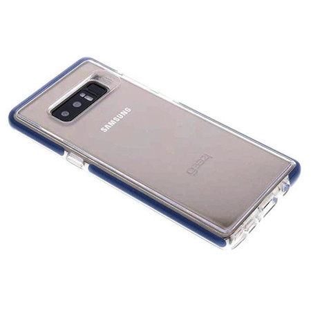 Etui na telefon Samsung Galaxy Note 8 GEAR4 Piccadilly - transparentne z niebieską ramką