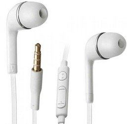 Samsung headphones with remote control and microphone - white