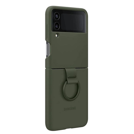 Samsung Galaxy Z Flip4 Silicone Phone Case with Ring - khaki